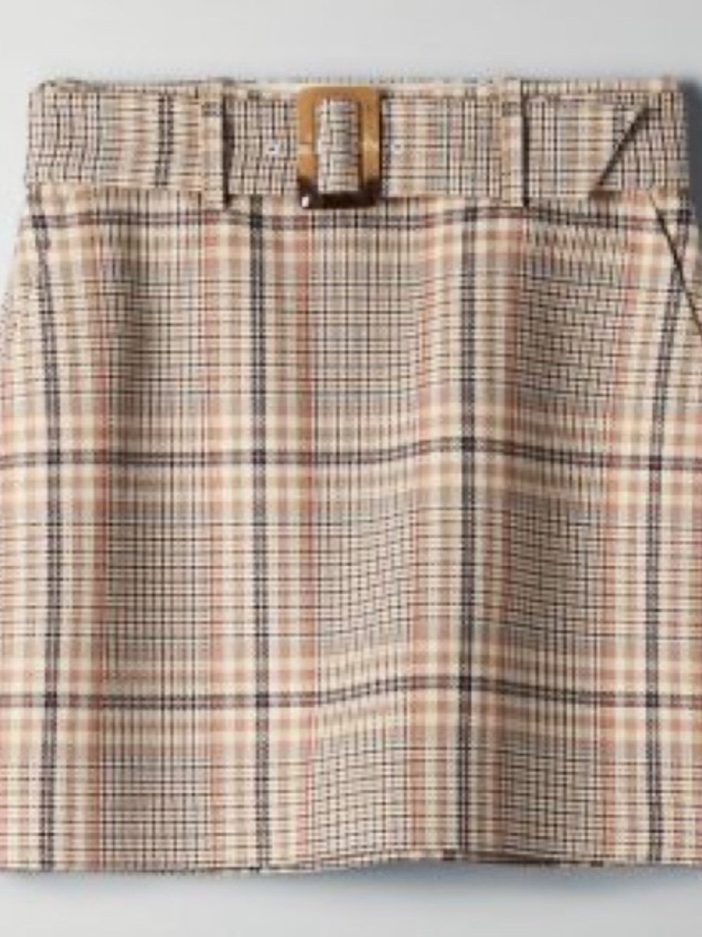 Aritzia Plaid Mini Skirt in Beige and Brown